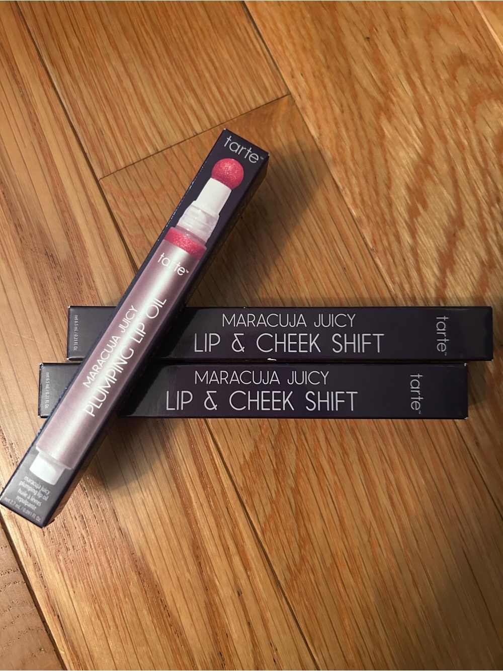 tarte bundle of 3! Maracuja Juicy Plumping Lip oil  & 2 lip and cheek oil